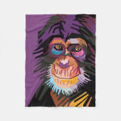 Kleurrijk Pop Art Monkey-portret Fleece Deken (Voorkant)