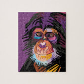 Kleurrijk Pop Art Monkey-portret Legpuzzel (Verticaal)