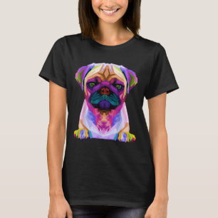 Kleurrijk Pop Art Portret Carlino voor Hondenliefh T-shirt
