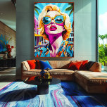 Kleurrijk Pop Art Portret van Glamoureuze Vrouw Canvas Afdruk<br><div class="desc">Breng levendige energie en retro charme naar uw ruimte met dit kleurrijke pop art portret van een glamoureuze vrouw in tropische omgevingen. Met opvallende kleuren, retro zonnebrillen en een modieuze esthetiek is dit kunstwerk perfect voor fans van pop art, mode liefhebbers en diegenen die op zoek zijn naar trendy, kleurrijke...</div>