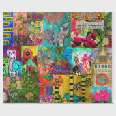 Kleurrijk Pop Kunstpapier met gemengde media Cadeaupapier (Vlak)