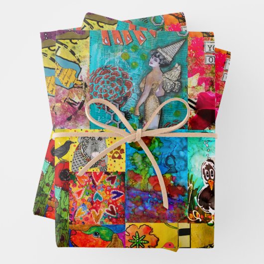 Kleurrijk Pop Kunstpapier met gemengde media Inpakpapier Vel (In situ)