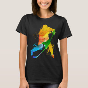 Kleurrijk Pop Portret IJshockeyspeler  1 T-shirt