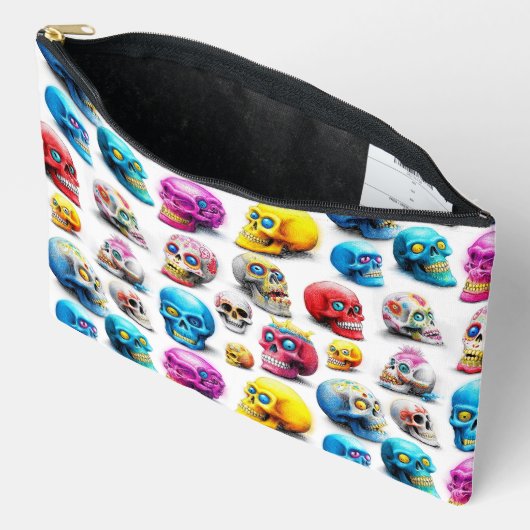Kleurrijk Pop schedelpatroon Etui (Open)