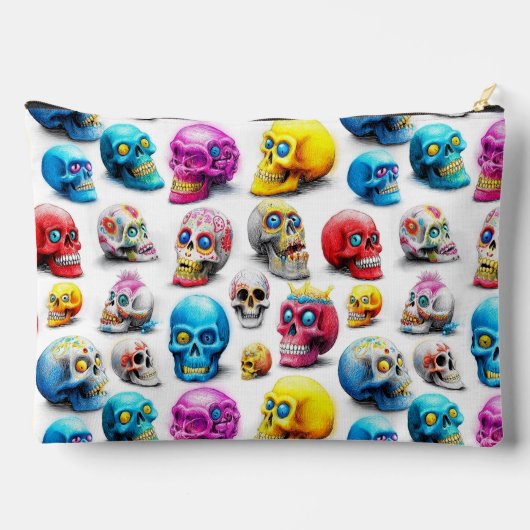 Kleurrijk Pop schedelpatroon Etui (Achterkant)