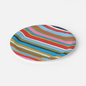Kleurrijk Pop Stripes Lined Pattern Papieren Bordje (Gekanteld)