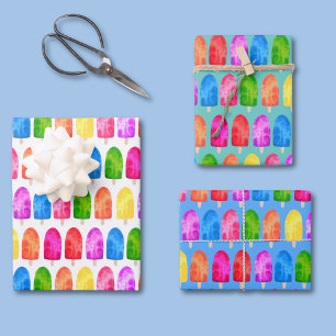 Kleurrijk Popsicle Ijslolly patroon Inpakpapier Vel