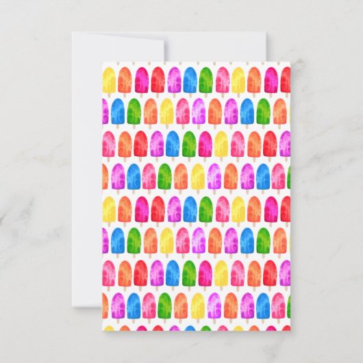 Kleurrijk Popsikel Ice Lolly patroon Bedankkaart (Achterkant)