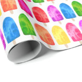Kleurrijk Popsikel Ice Lolly patroon Cadeaupapier (Rol Hoek)