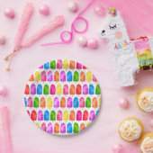 Kleurrijk Popsikel Ice Lolly patroon Papieren Bordje (Feest)