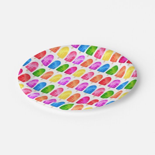 Kleurrijk Popsikel Ice Lolly patroon Papieren Bordje (Gekanteld)