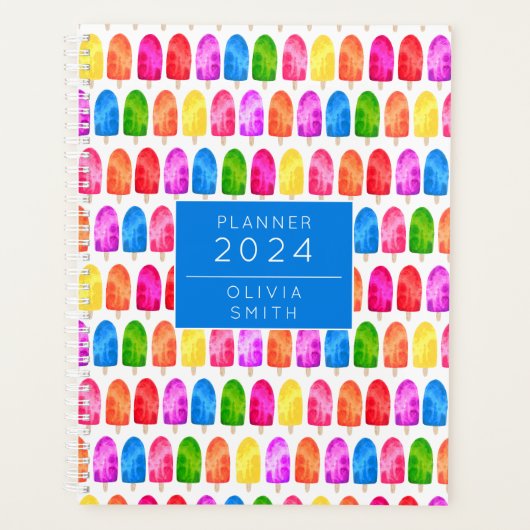 Kleurrijk Popsikel Ice Lolly patroon Planner (Voorkant)