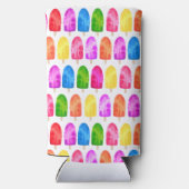 Kleurrijk Popsikel Ice Lolly patroon Seltzer Blikjeskoeler (Achterkant)