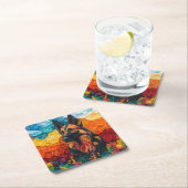 Kleurrijk portret van Duitse herdershond Kartonnen Onderzetters (Insitu)