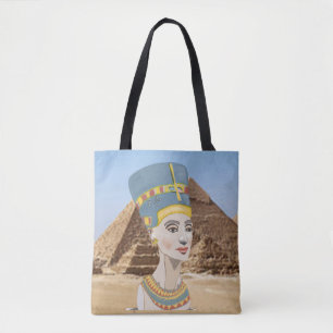 Kleurrijk Portret van Nefertiti Tote Bag