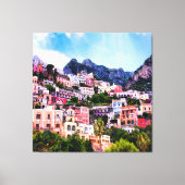 Kleurrijk Positano, Italië Canvas Afdruk (Voorkant)