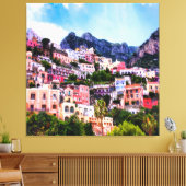 Kleurrijk Positano, Italië Canvas Afdruk (Insitu (Woonkamer))