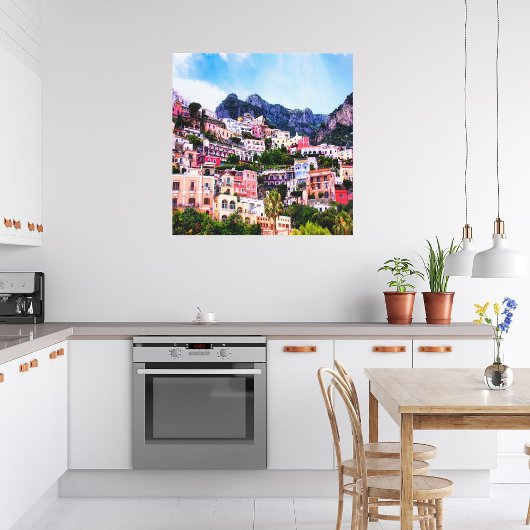 Kleurrijk Positano, Italië Canvas Afdruk