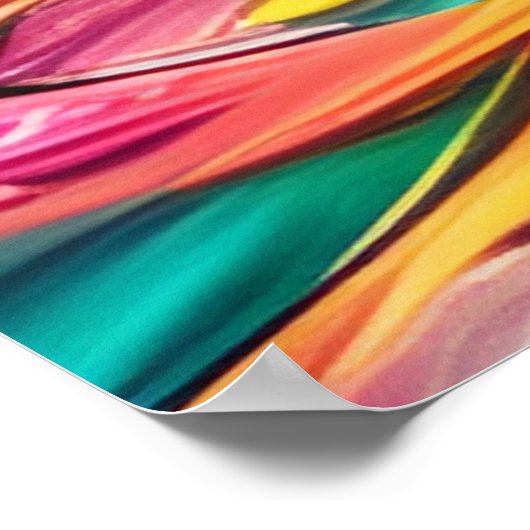 Kleurrijk Poster Abstract Glas in lood (Hoek)