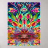 Kleurrijk Poster Abstract Glas in lood (Voorkant)