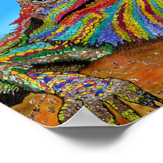 Kleurrijk Poster met draak - 10 x 8 inch (Hoek)