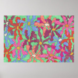 Kleurrijk Poster van de Garden Pen en Inkt