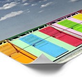 Kleurrijk Poster van zwemhutten (Hoek)