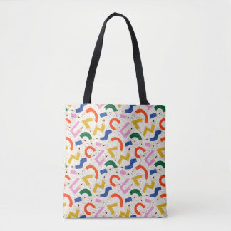 Kleurrijk potlood schoolbenodigdheden patroon tote bag
