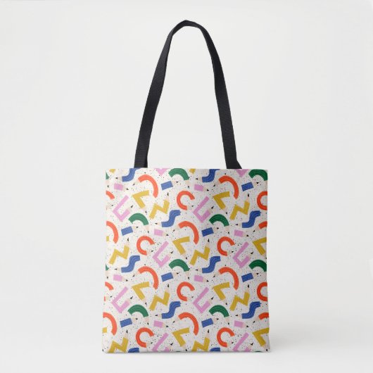 Kleurrijk potlood schoolbenodigdheden patroon tote bag (Voorkant)