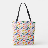 Kleurrijk potlood schoolbenodigdheden patroon tote bag (Achterkant)