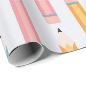 Kleurrijk potloodpatroon cadeaupapier (Rol Hoek)