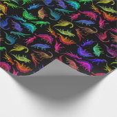 Kleurrijk prehistorisch deinosaurenwerkpapier cadeaupapier (Hoek)