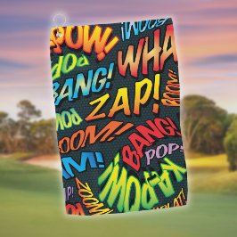 Kleurrijk Pret Comic Book Pop Art Geluiden Golfhanddoek