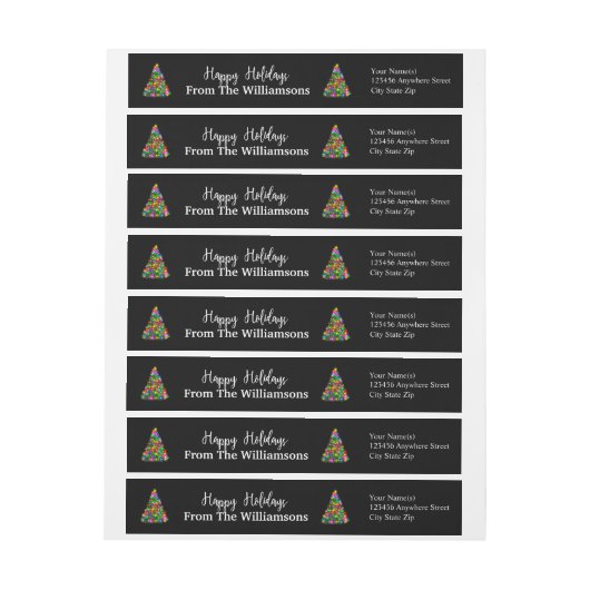 Kleurrijk Prettige feestdagen het Adres van de Ter (Vel)