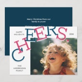 KLEURRIJK PROOST! Eenvoudige vakantiefoto Kerst Feestdagenkaart (Voorkant / Achterkant)