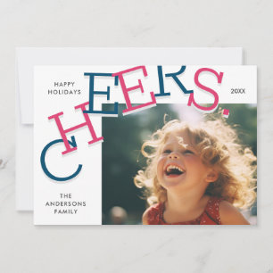 KLEURRIJK PROOST! Eenvoudige vakantiefoto Kerst Feestdagenkaart