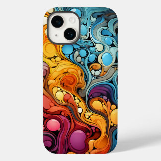 Kleurrijk Psychedelic Bright Abstract Pattern Case-Mate iPhone 14 Hoesje