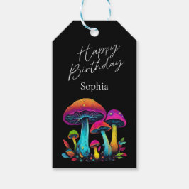 Kleurrijk Psychedelic Mushrooms-Gift Label Cadeaulabel