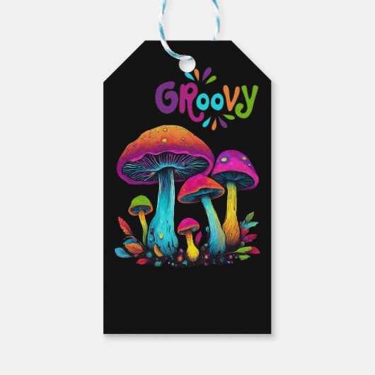 Kleurrijk Psychedelic Mushrooms-Gift Label Cadeaulabel (Achterkant)