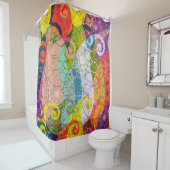 Kleurrijk Psychedelic Paisley Design Showgordijn Douchegordijn (In situ)