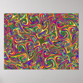 Kleurrijk Psychedelisch Abstract Poster