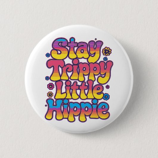 Kleurrijk Psychedelisch Blijf Trippy Hippie Ronde Button 5,7 Cm (Voorkant)