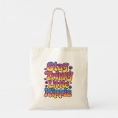 Kleurrijk Psychedelisch Blijf Trippy Hippie Tote Bag (Achterkant)