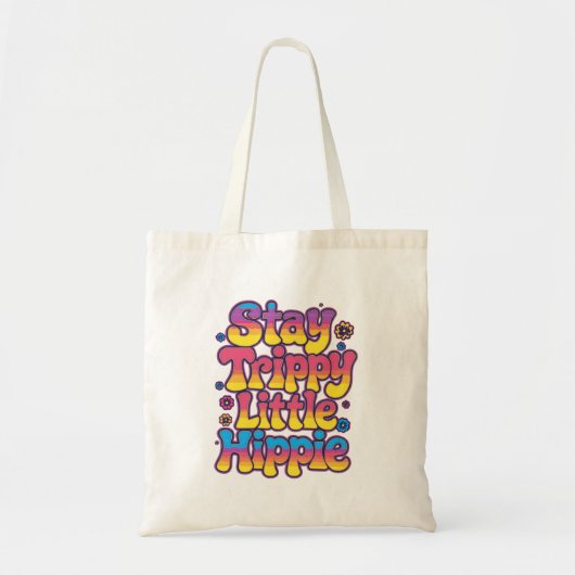 Kleurrijk Psychedelisch Blijf Trippy Hippie Tote Bag (Voorkant)