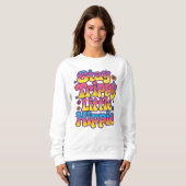 Kleurrijk Psychedelisch Blijf Trippy Hippie Trui (Voorkant volledig)