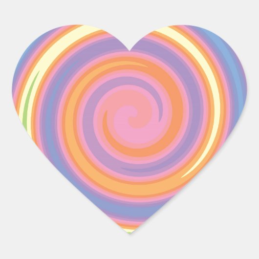 Kleurrijk psychedelisch draaiontwerp hart sticker (Voorkant)