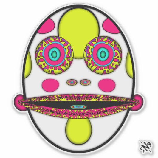 Kleurrijk psychedelisch eiwit v2 sticker (Voorkant)