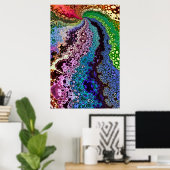 Kleurrijk Psychedelisch Fractal Poster (Thuiskantoor)