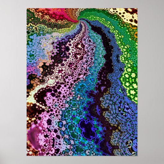Kleurrijk Psychedelisch Fractal Poster (Voorkant)