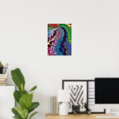 Kleurrijk Psychedelisch Fractal Poster (Thuiskantoor)